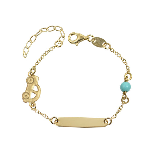 BR1948G Children's Eye and Butterfly Bracelet in 9ct Gold
