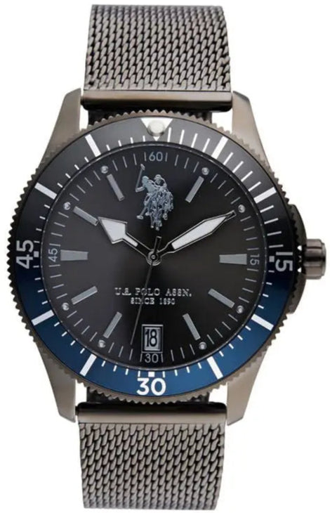 U.S. POLO USP4863GY Argo Black Stainless Steel Bracelet