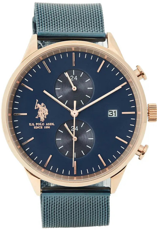 U.S. POLO USP4914RG Aaron Chrono Blue Stainless Steel Bracelet