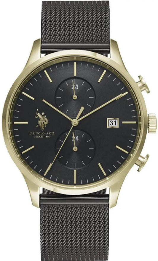 U.S. POLO USP4915YG Aaron Chrono Black Stainless Steel Bracelet
