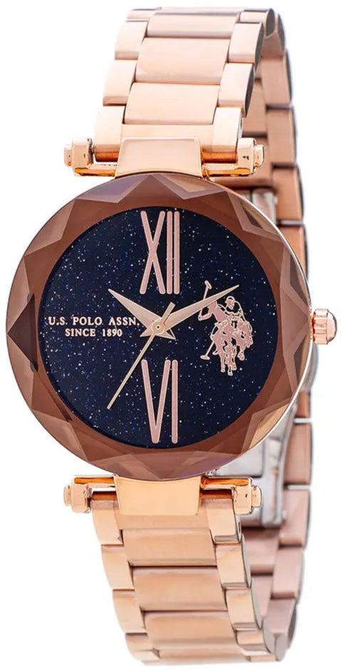 US POLO USP5669RG Coral Rose Gold Metallic Steel Bracelet