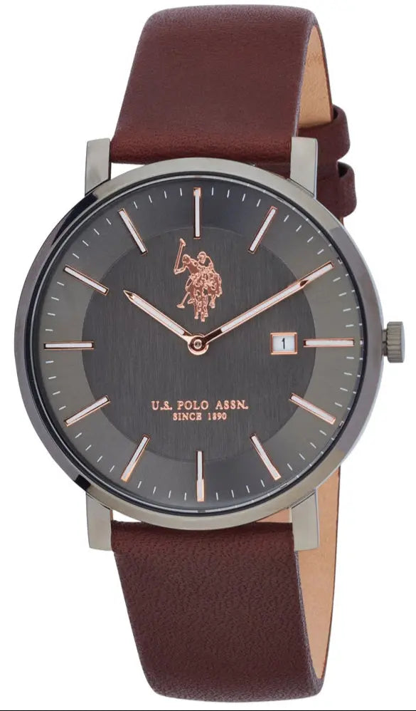 US POLO USP7111ST Ezra Brown Leather Strap