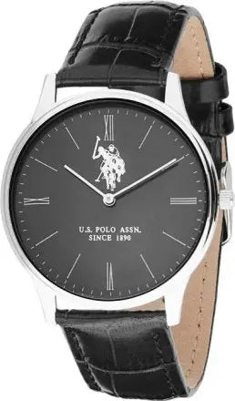 U.S. POLO USP7193BK Jeremy Black Leather Strap