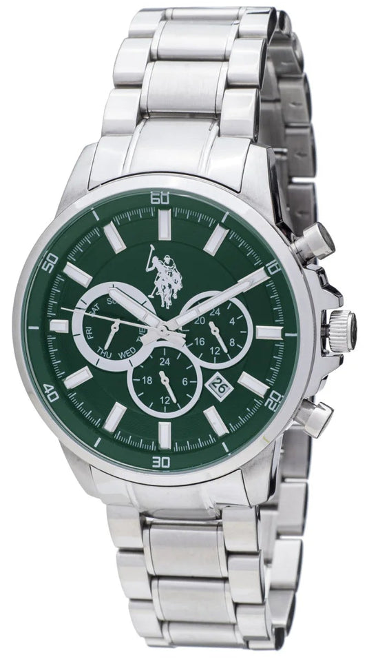U.S. POLO USP7237GR Zephir Silver Stainless Steel Bracelet