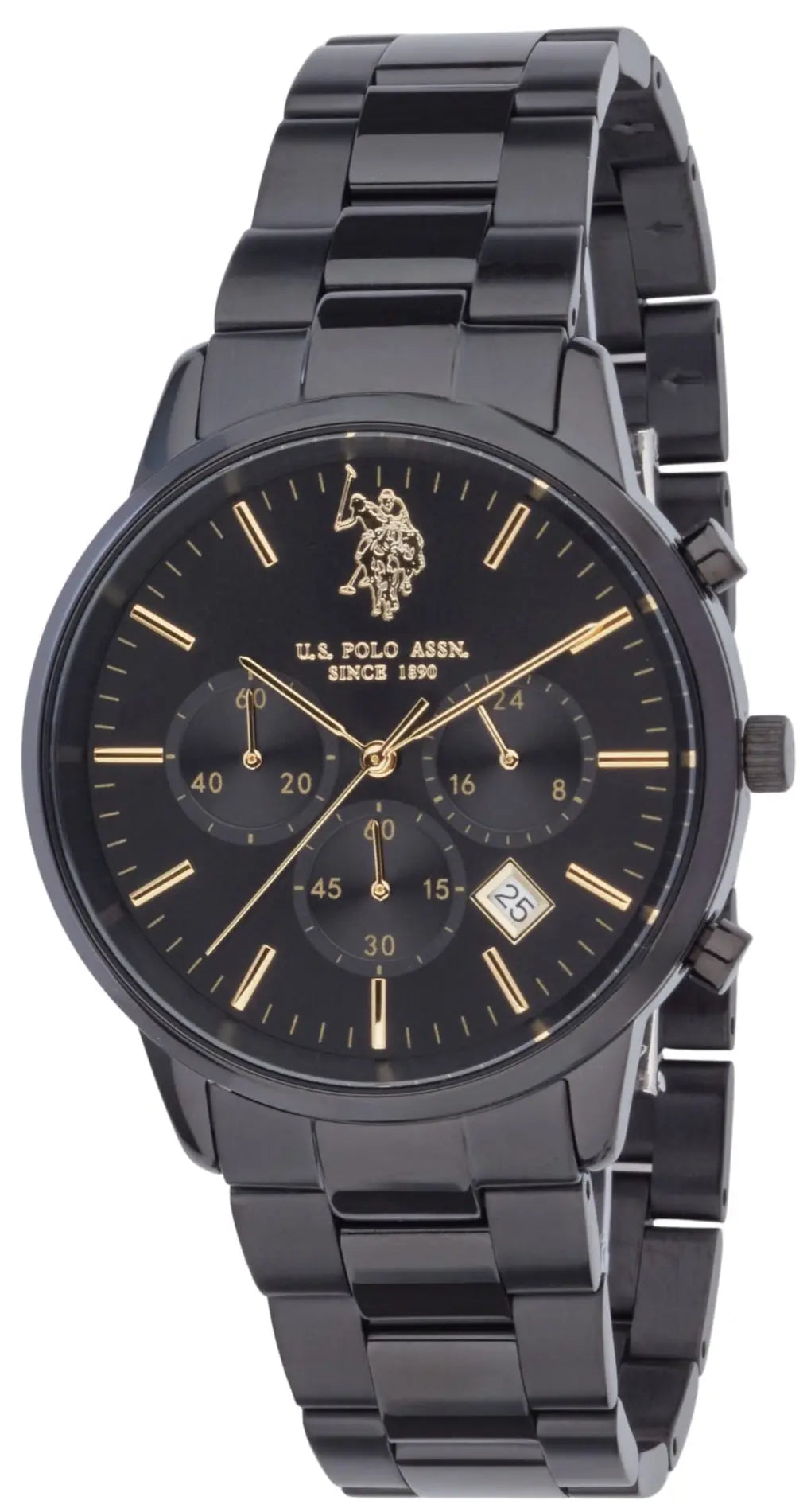 U.S. POLO USP7248BK Herald Black Stainless Steel Bracelet