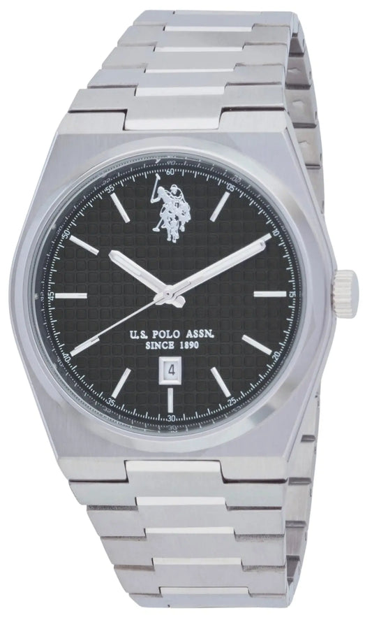 U.S. POLO USP7251BK Jamie Silver Stainless Steel Bracelet