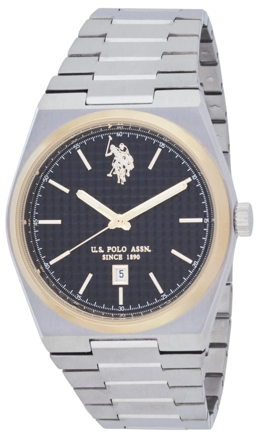 U.S. POLO USP7255BK Jamie Silver Stainless Steel Bracelet