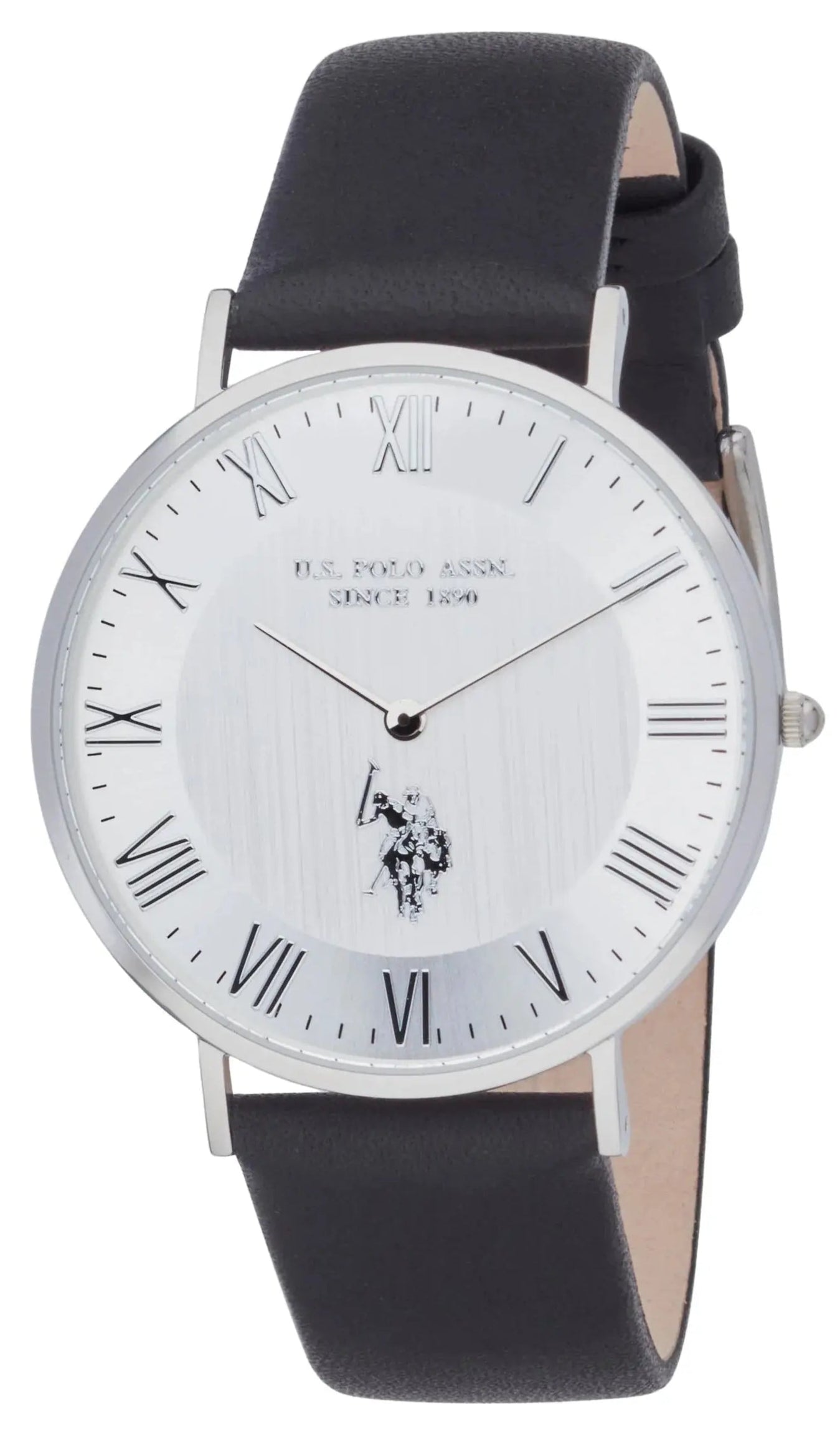 U.S. POLO USP7265WH Austin Black Leather Strap