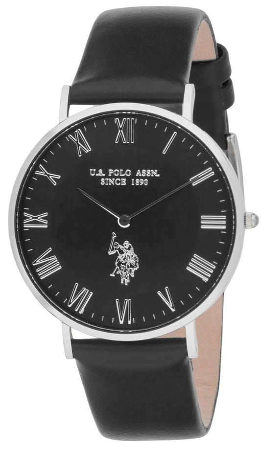 U.S. POLO USP7266BK Austin Black Leather Strap