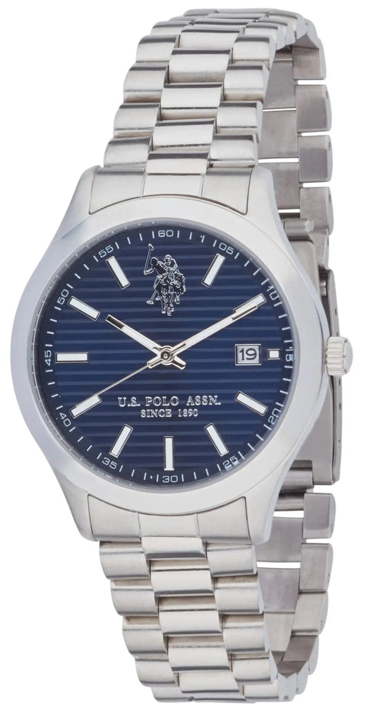 U.S. POLO USP7269BL Jayden Silver Stainless Steel Bracelet