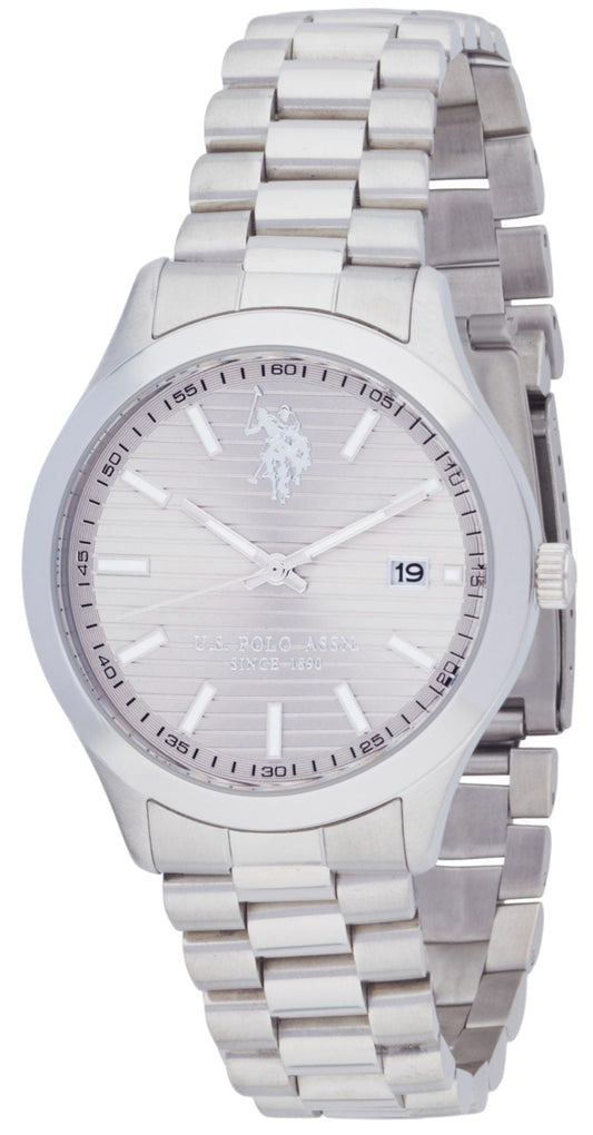 U.S. POLO USP7270GY Jayden Silver Stainless Steel Bracelet