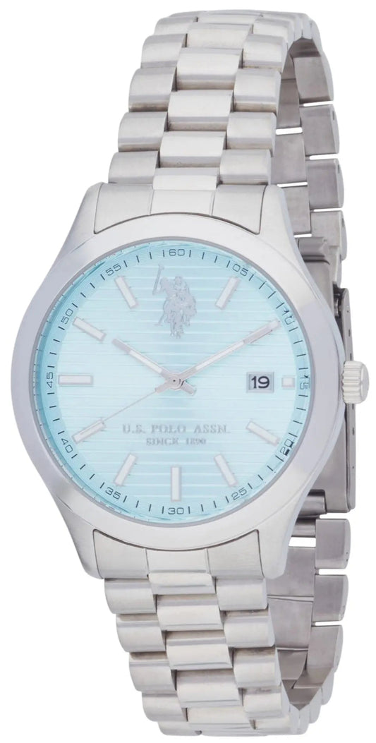 U.S. POLO USP7272AQ Jayden Silver Stainless Steel Bracelet