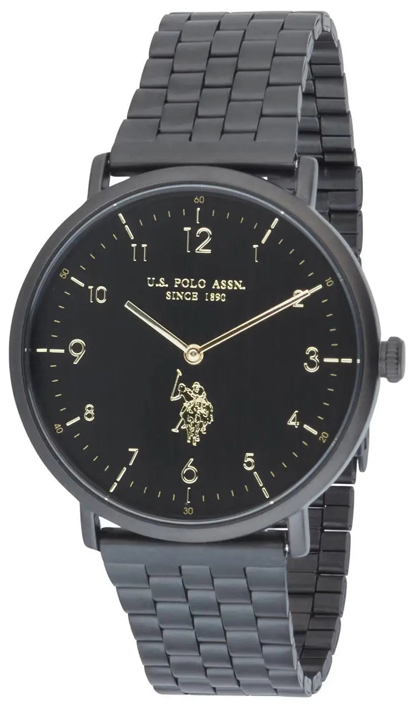 U.S. POLO USP7289GY Royal Black Stainless Steel Bracelet