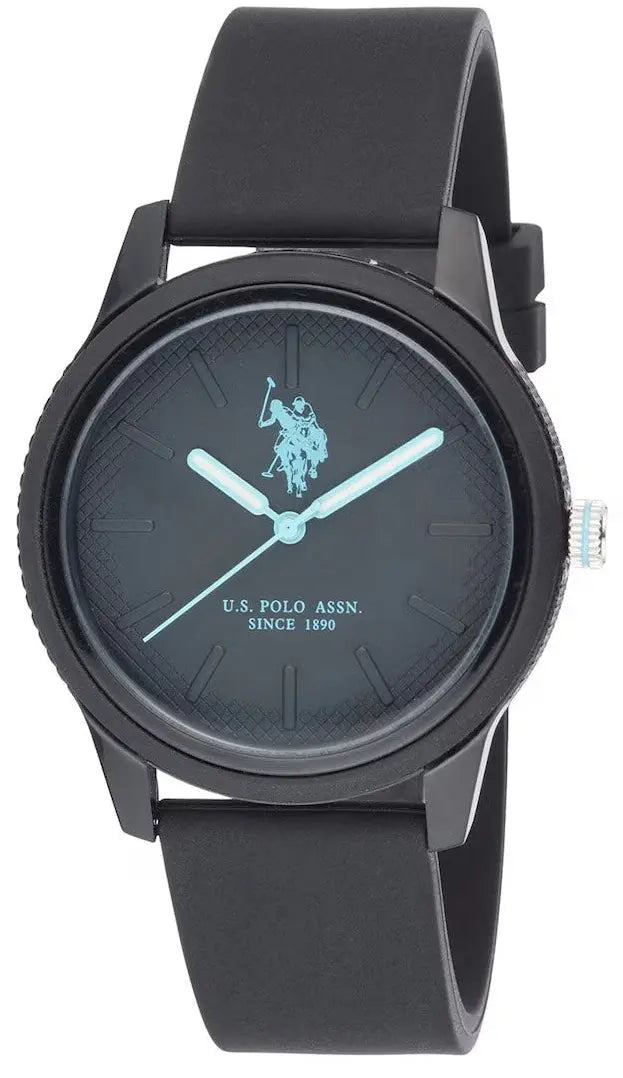 U.S. POLO USP7303BK Simon Black Silicon Strap