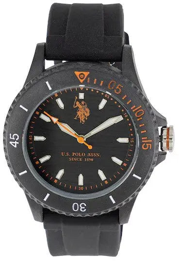 U.S. POLO USP7310OR Winner Black Silicon Strap