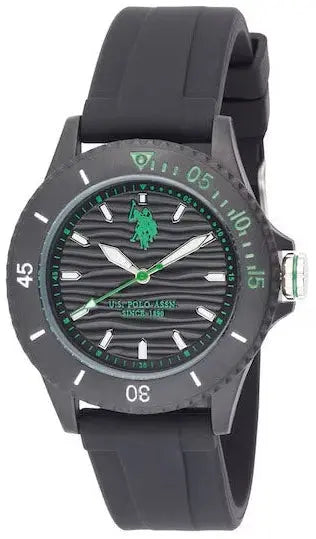U.S. POLO USP7311GR Winner Black Silicon Strap