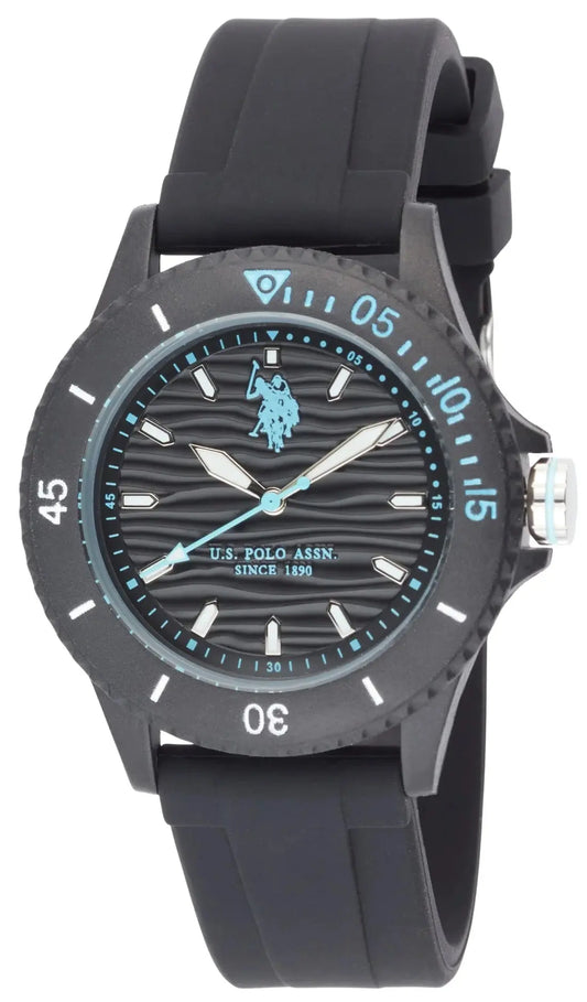 U.S. POLO USP7312LB Winner Black Silicon Strap