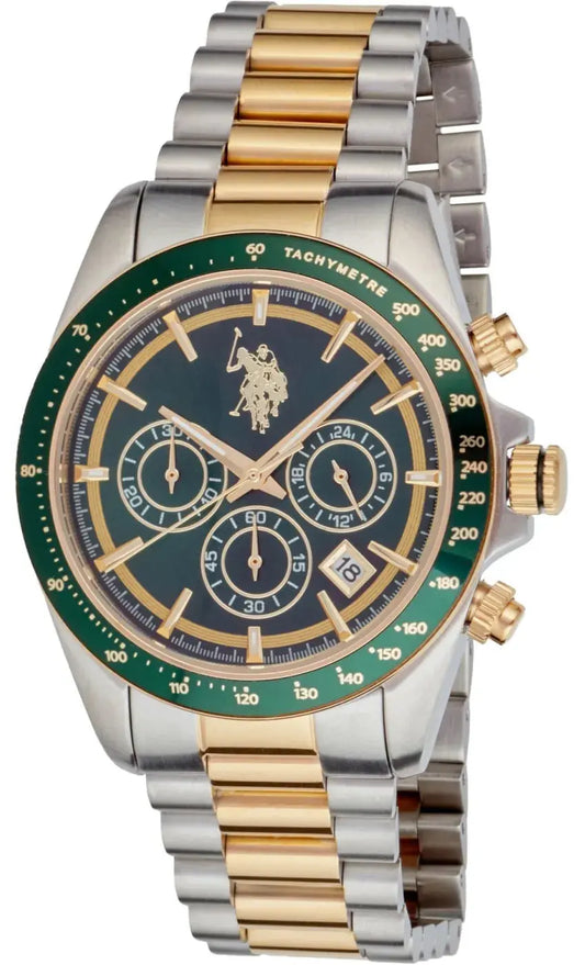 U.S. POLO USP7332GR Thunder Chonograph Two Tone Stainless Steel Bracelet