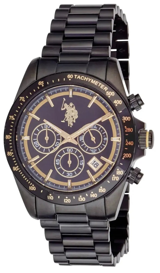 U.S. POLO USP7333BK Thunder Black Stainless Steel Bracelet