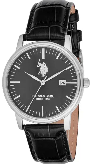 U.S. POLO USP7334BK Miles Black Leather Strap