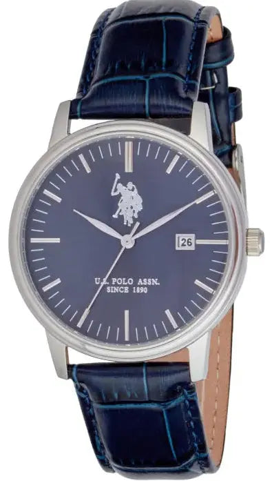 U.S. POLO USP7335BL Miles Blue Leather Strap