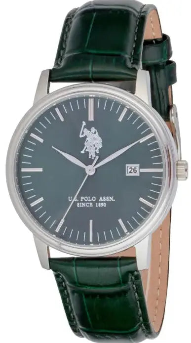 U.S. POLO USP7336GR Miles Green Leather Strap