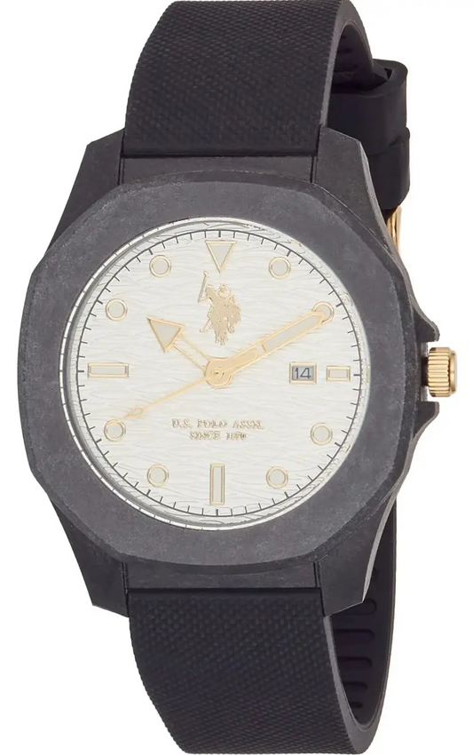 U.S. POLO USP7358YG Calvin Black Silicon Strap