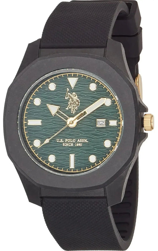 U.S. POLO USP7359GR Calvin Black Silicon Strap