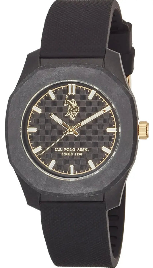 U.S. POLO USP7363BK Gordon Black Silicon Strap
