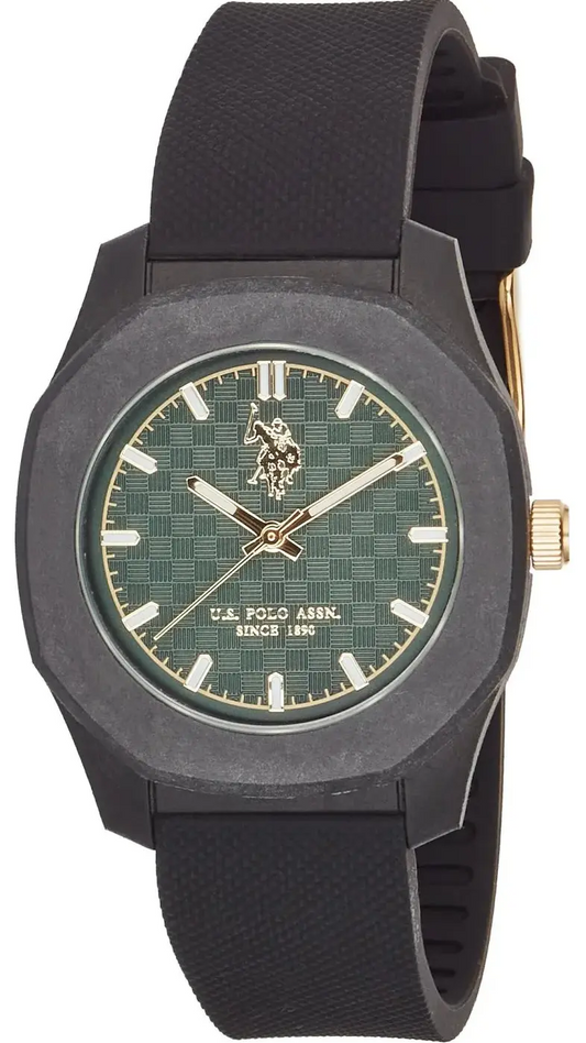 U.S. POLO USP7364GR Gordon Black Silicon Strap