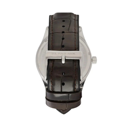 U.S. POLO USP7369WH Yale Brown Leather Strap