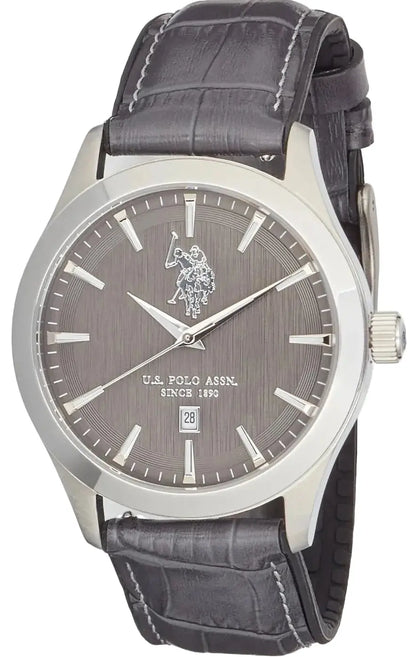 U.S. POLO USP7372GY Yale Grey Leather Strap