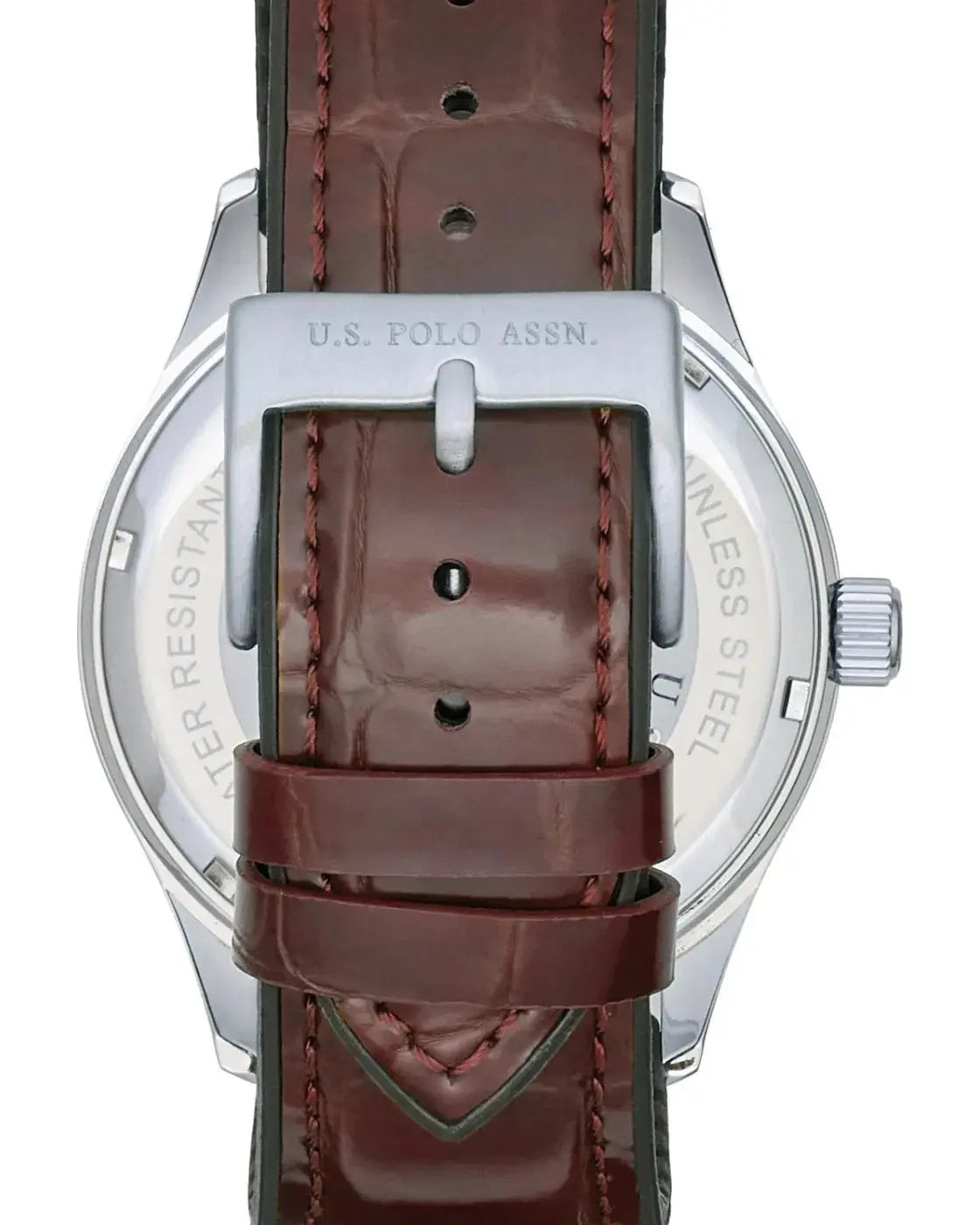 U.S. POLO USP7374YG Yale Brown Leather Strap