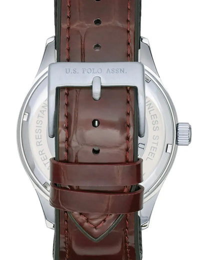 U.S. POLO USP7374YG Yale Brown Leather Strap