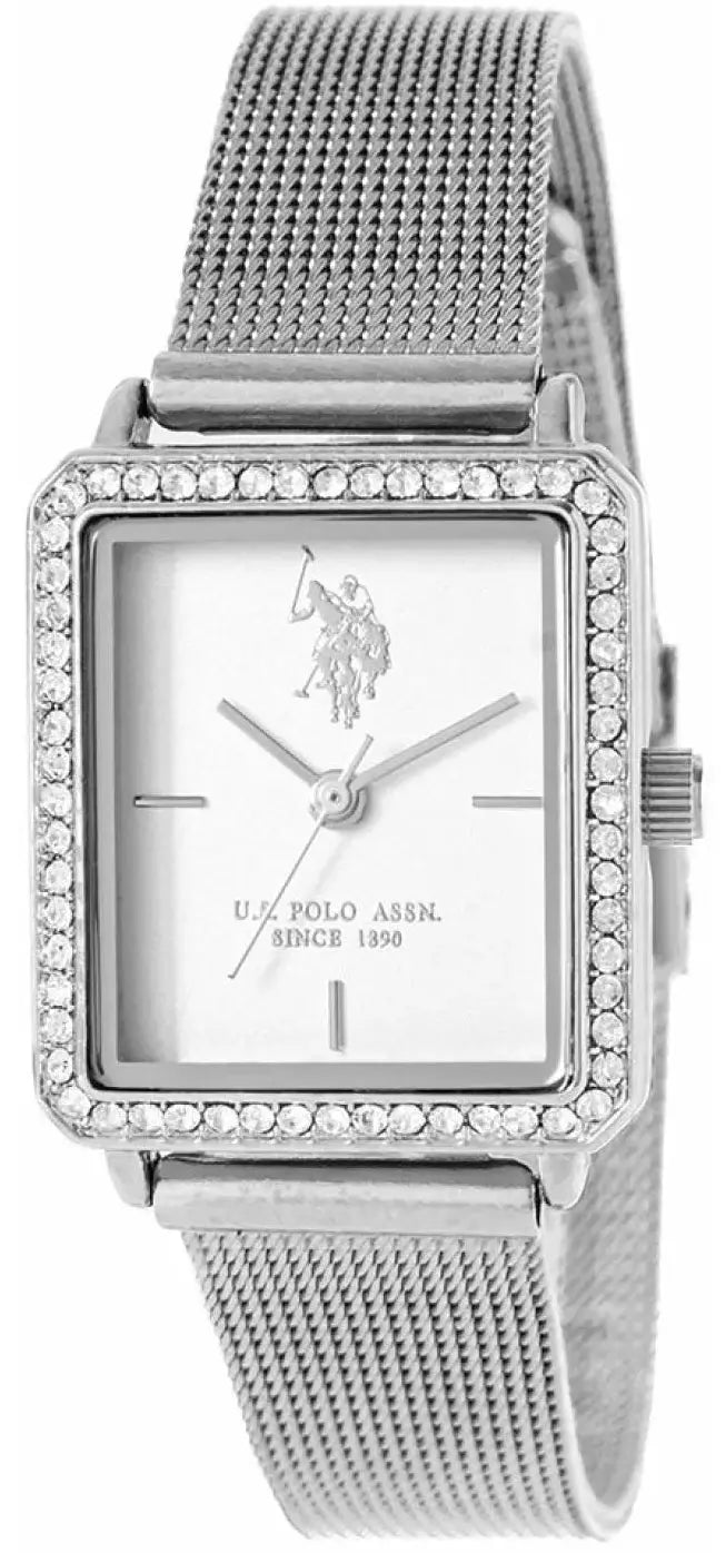 US POLO USP8107ST Camille Silver Metallic Mesh Bracelet