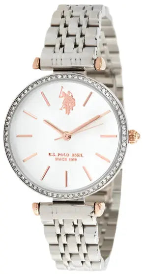 US POLO USP8107ST Camille Silver Metallic Mesh Bracelet