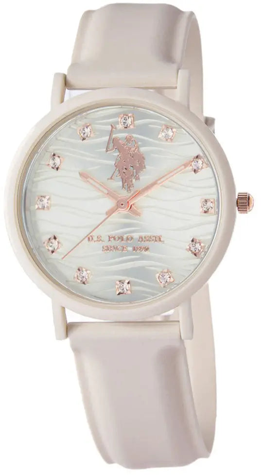 U.S. POLO USP8264RG Lucy Crystal Beige Silicon Strap