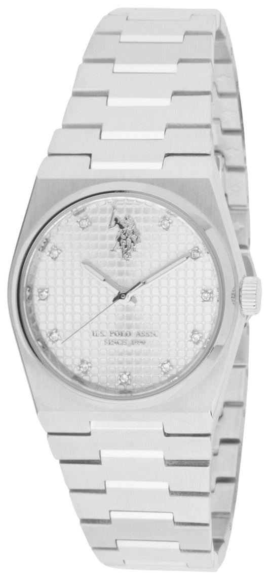US POLO USP8107ST Camille Silver Metallic Mesh Bracelet