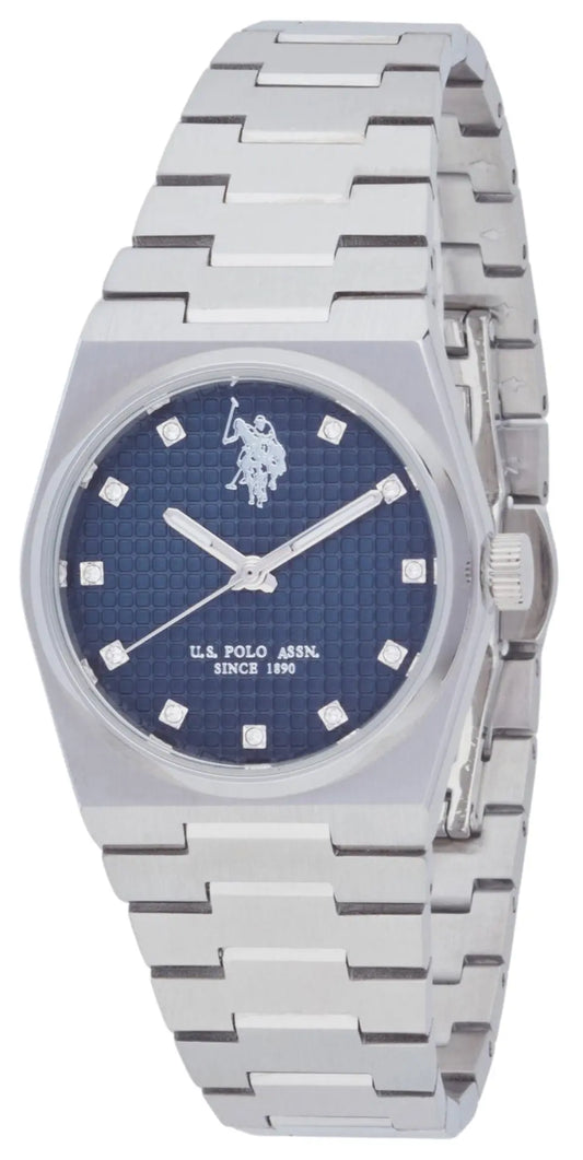 US POLO USP8107ST Camille Silver Metallic Mesh Bracelet
