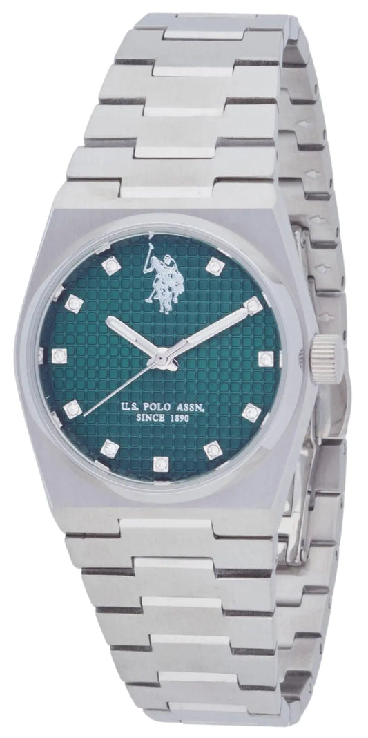 US POLO USP8107ST Camille Silver Metallic Mesh Bracelet
