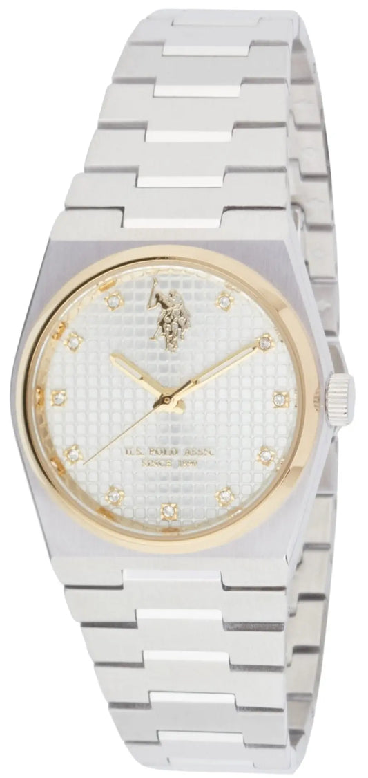 US POLO USP8107ST Camille Silver Metallic Mesh Bracelet