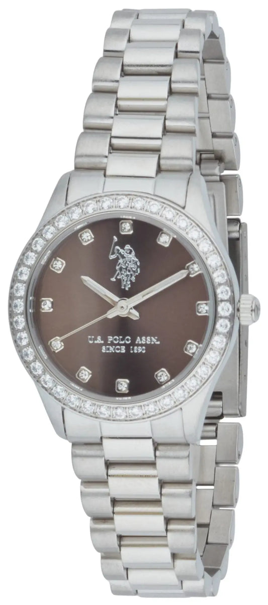US POLO USP8107ST Camille Silver Metallic Mesh Bracelet