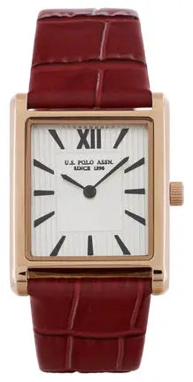 U.S. POLO USP8414RG Vivian Red Leather Strap
