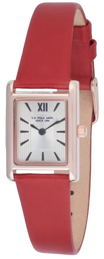 U.S. POLO USP8420RD Vivian Red Leather Strap