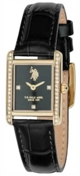 U.S. POLO USP8456BK Kate Black Leather Strap