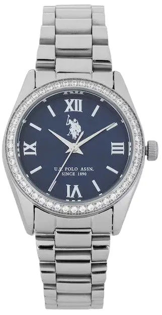 U.S. POLO USP8460BL Melanie Silver Stainless Steel Bracelet
