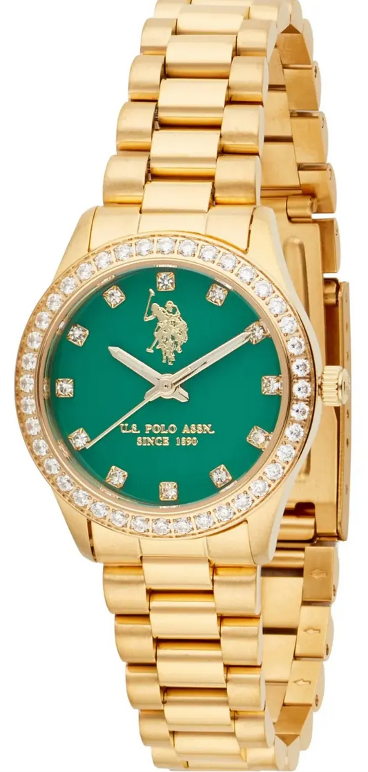 US POLO USP8110YG Camille Gold Metallic Mesh Bracelet