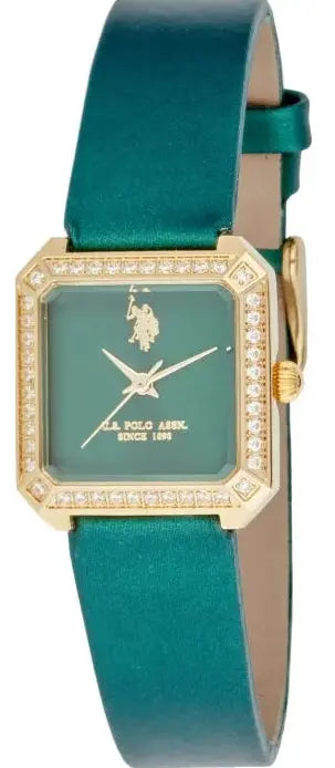 U.S. POLO USP8480GR Brigitte Green Leather Strap