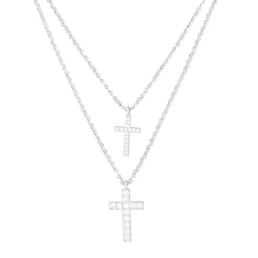 U.S. POLO USPJ268NK Κολιέ με Σταυρό Από Ορείχαλκο με Ζιργκόν