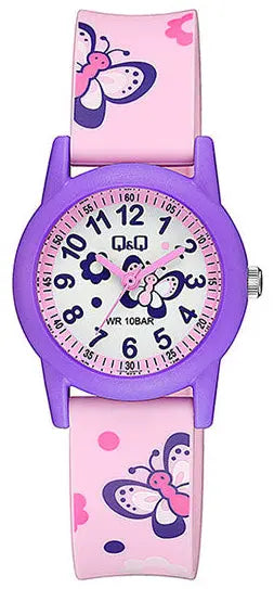 Q&Q V22A009VY Kids Pink Rubber Strap